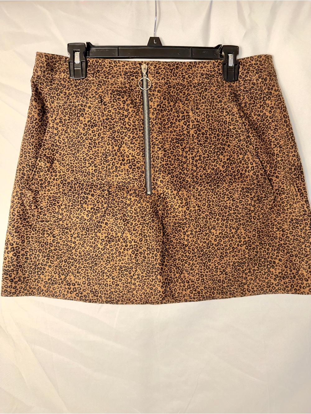 Amp Cheetah Print Y2K Corduroy Mini Skirt